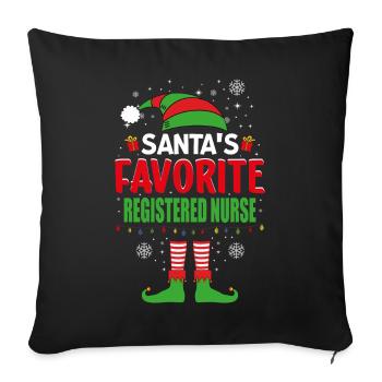 L’infirmière autorisée préférée du Père Noël Elf - Housse de coussin décorative 45 x 45 cm - noir - Devant