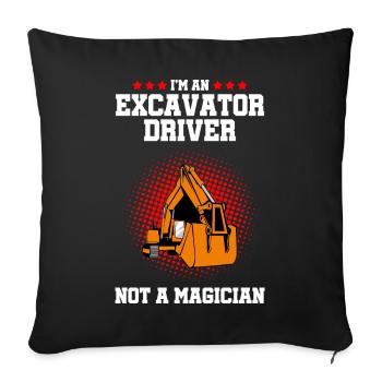 Heavy Equipment Operator and Excavator Operator Design - Sofa pillowcase 17,3'' x 17,3'' (45 x 45 cm) - black - Front
