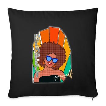RESPECT - Femme Noire - Rétro - Housse de coussin décorative 45 x 45 cm - noir - Devant