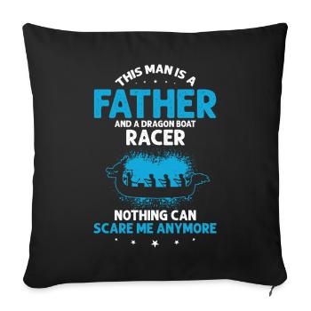 Dragon Boat and Dragon Boat Crew - Sofa pillowcase 17,3'' x 17,3'' (45 x 45 cm) - black - Front