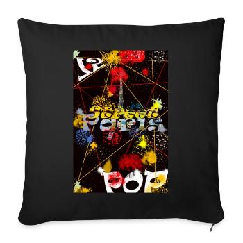 Paris Graf Street Art - Housse de coussin décorative 45 x 45 cm - noir - Devant