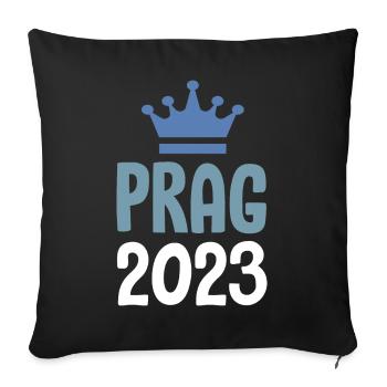 Prague 2023 Krona - Sofa pillowcase 17,3'' x 17,3'' (45 x 45 cm) - black - Front