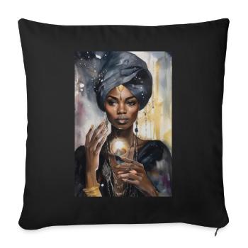 Magisches Hexen Bild - Sofakissenbezug 45 x 45 cm - Schwarz - Vorne