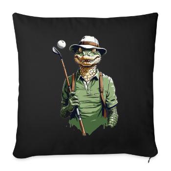 Crocodile Golfer Golfer Streetwear Design - Sofa pillowcase 17,3'' x 17,3'' (45 x 45 cm) - black - Front