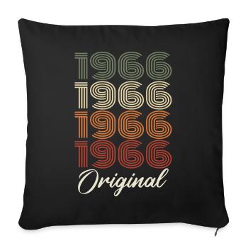 1966 Cadeau D'anniversaire Vintage Original 1966 - Housse de coussin décorative 45 x 45 cm - noir - Devant