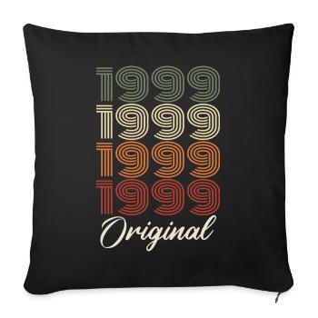 1999 Cadeau D'anniversaire Vintage Original 1999 - Housse de coussin décorative 45 x 45 cm - noir - Devant