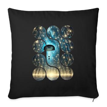 Visuel Parachute des Étoiles - Housse de coussin décorative 45 x 45 cm - noir - Devant