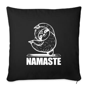 Yoga Sloth Namaste - Sofa pillowcase 17,3'' x 17,3'' (45 x 45 cm) - black - Front