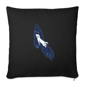 Wolf fly baby wolf drawing motif - Sofa pillowcase 17,3'' x 17,3'' (45 x 45 cm) - black - Front
