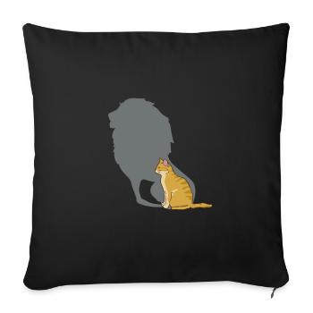 Chat ombre lion ombre jouer chaton - Housse de coussin décorative 45 x 45 cm - noir - Devant