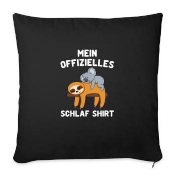 Mein Offizielles Schlaf Shirt Faultier Koala Relax - Sofakissenbezug 45 x 45 cm - Schwarz - Vorne