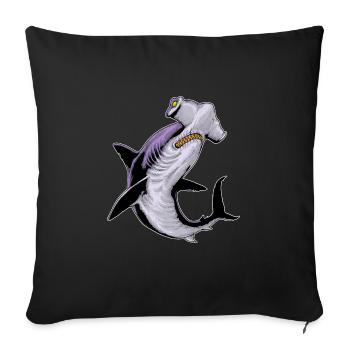 Shark predatory fish marine animal shark hammer shark motif - Sofa pillowcase 17,3'' x 17,3'' (45 x 45 cm) - black - Front