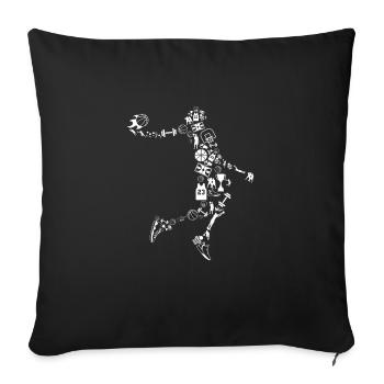 Basketball Player Basketball Hoop Team Sports Motif - Sofa pillowcase 17,3'' x 17,3'' (45 x 45 cm) - black - Front