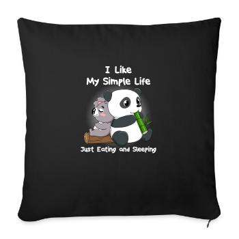 Koala Panda Essen Schlafen Relax Chillen Geschenk - Sofakissenbezug 45 x 45 cm - Schwarz - Vorne