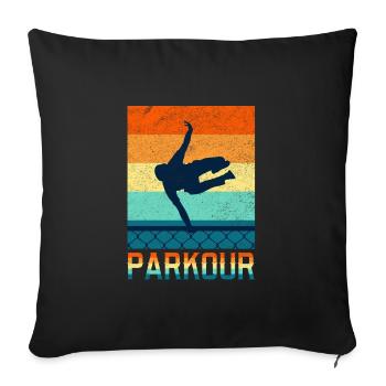 Parkour Freerunner Parkourläufer Hunternissläufer - Housse de coussin décorative 45 x 45 cm - noir - Devant
