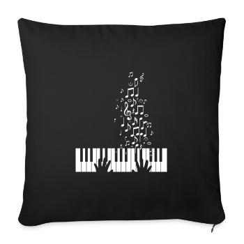 Pianiste piano cadeau clarinette musique - Housse de coussin décorative 45 x 45 cm - noir - Devant
