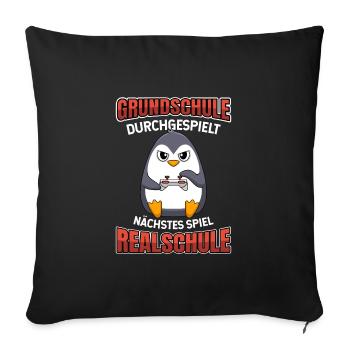 Grundschulabschluss Realschule Einschulung 5Klasse - Sofakissenbezug 45 x 45 cm - Schwarz - Vorne