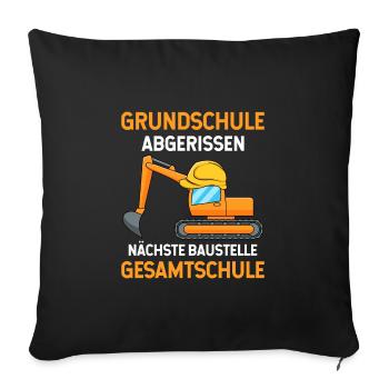 Grundschulabschluss Gesamtschule 5 Klasse - Sofakissenbezug 45 x 45 cm - Schwarz - Vorne