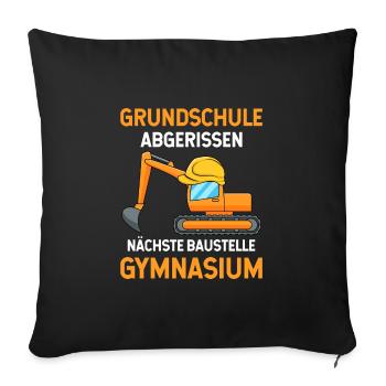Grundschulabschluss Gymnasium Einschulung 5.Klasse - Sofakissenbezug 45 x 45 cm - Schwarz - Vorne