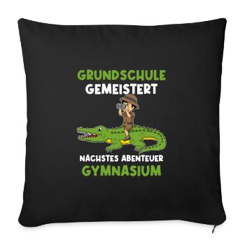 Grundschulabschluss Gymnasium Einschulung 5 Klasse - Sofakissenbezug 45 x 45 cm - Schwarz - Vorne