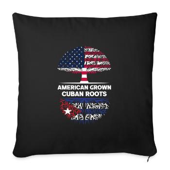 American Grown Cuban Roots Cuban Ancestry - Sofa pillowcase 17,3'' x 17,3'' (45 x 45 cm) - black - Front