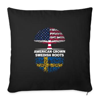 American grown Swedish Roots Sweden - Sofa pillowcase 17,3'' x 17,3'' (45 x 45 cm) - black - Front