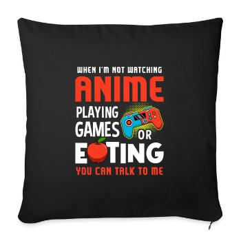 Anime Videospiele Games Essen Nicht Stören - Sofakissenbezug 45 x 45 cm - Schwarz - Vorne