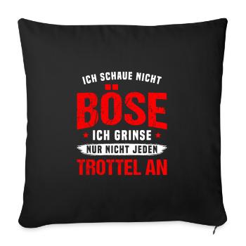 Böser Blick Unfreundlicher Blick Grimmig Böse - Sofakissenbezug 45 x 45 cm - Schwarz - Vorne