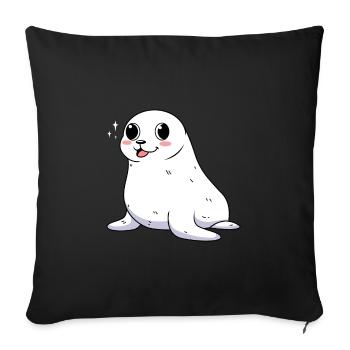 Seal Seal Baby as a gift for kids - Sofa pillowcase 17,3'' x 17,3'' (45 x 45 cm) - black - Front