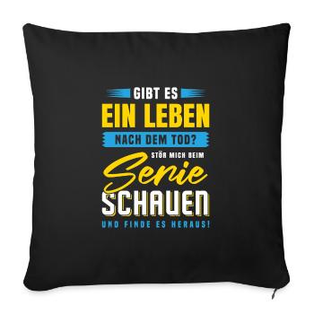 TV Schauen Film Abend Serie Gucken Serie - Sofakissenbezug 45 x 45 cm - Schwarz - Vorne