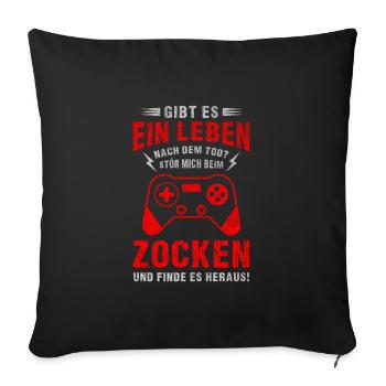 Controller Videospiel Zocker Gamer Computerspiel - Sofakissenbezug 45 x 45 cm - Schwarz - Vorne
