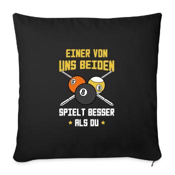 Billardkugeln Sport Pool Kneipensport Billard - Sofakissenbezug 45 x 45 cm - Schwarz - Vorne