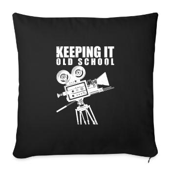 Bleiben Sie in der alten Schule - Sofakissenbezug 45 x 45 cm - Schwarz - Vorne