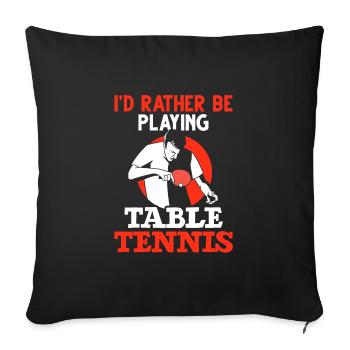 Ping Pong joueur de ping-pong ping-pong - Housse de coussin décorative 45 x 45 cm - noir - Devant