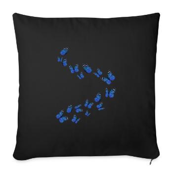 Girl Beautiful Butterfly - Sofa pillowcase 17,3'' x 17,3'' (45 x 45 cm) - black - Front
