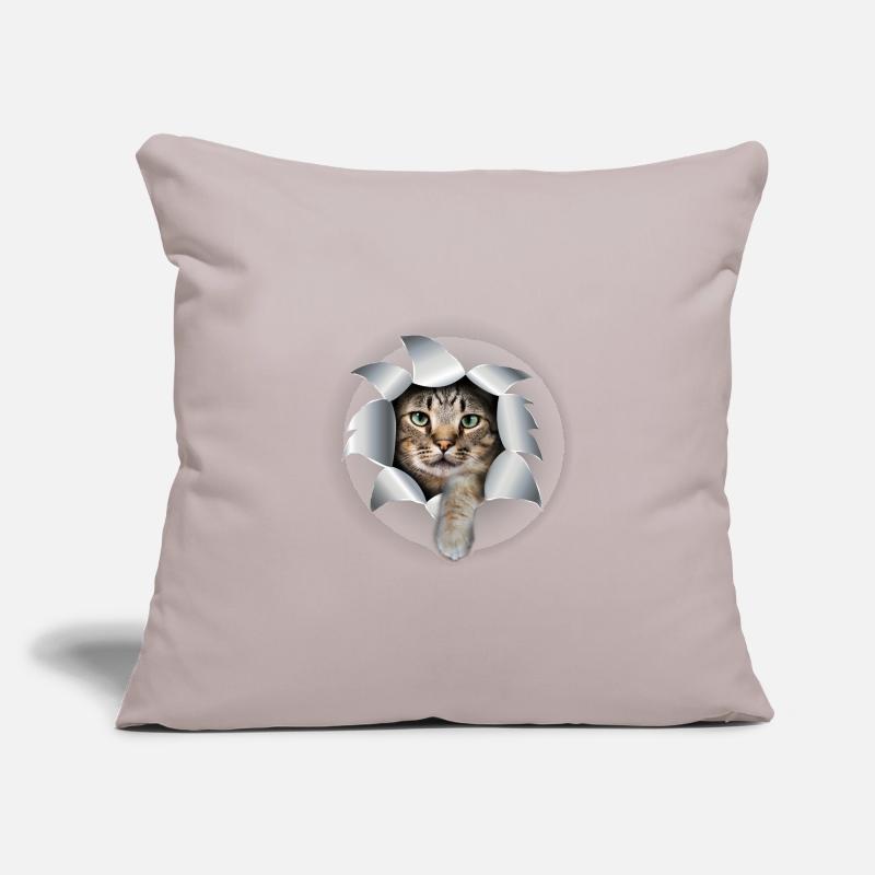 Mignon chatte patte déchirée mignon chat Housse de coussin décorative 45 x 45 cm