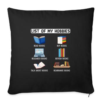 Drôle d’amateur de livres Humor Lire le ver de bibliothèque - Housse de coussin décorative 45 x 45 cm - noir - Devant