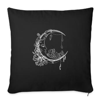 Gothic Wicca Mondsichel Goth Mond - Sofakissenbezug 45 x 45 cm - Schwarz - Vorne