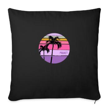 Cool Phuket Thailand Palm Tree Artistic Vacation - Sofa pillowcase 17,3'' x 17,3'' (45 x 45 cm) - black - Front