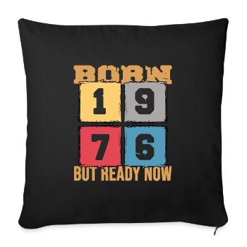 1976 birthday 46 years retro party 46th anniversary - Sofa pillowcase 17,3'' x 17,3'' (45 x 45 cm) - black - Front