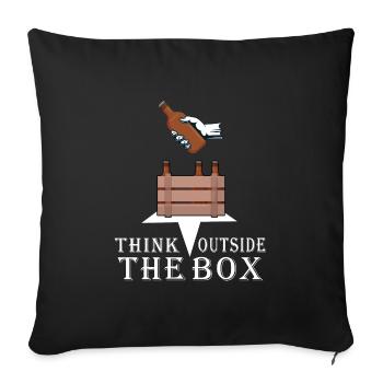 beer beer beer garden beer box toast - Housse de coussin décorative 45 x 45 cm - noir - Devant