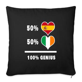 Ireland and Spain genius / gift - Sofa pillowcase 17,3'' x 17,3'' (45 x 45 cm) - black - Front