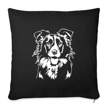 BORDER COLLIE Portrait Chiens de troupeau Chiens Wilsigns - Housse de coussin décorative 45 x 45 cm - noir - Devant
