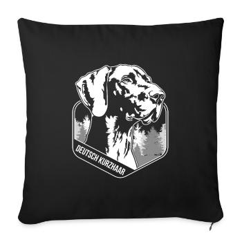 Chiens de chasse allemands à poil court Portait Dog Wilsigns - Housse de coussin décorative 45 x 45 cm - noir - Devant