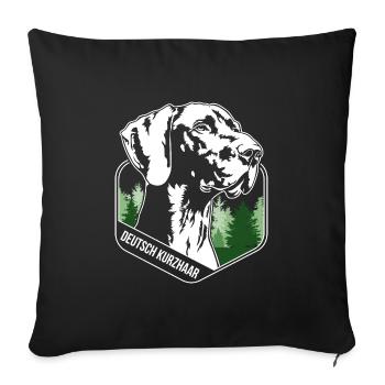 Chiens de chasse allemands à poil court Portait Dog Wilsigns - Housse de coussin décorative 45 x 45 cm - noir - Devant