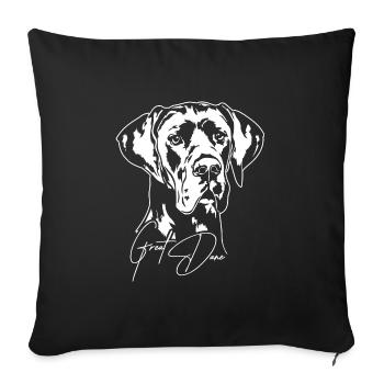 Grand Danois Portrait Chien Portrait Chiens Wilsigns - Housse de coussin décorative 45 x 45 cm - noir - Devant