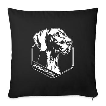 Chiens de chasse allemands à poil court Portait Dog Wilsigns - Housse de coussin décorative 45 x 45 cm - noir - Devant