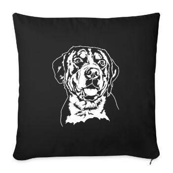 Grand Portrait de Bouvier Suisse Wilsigns - Housse de coussin décorative 45 x 45 cm - noir - Devant