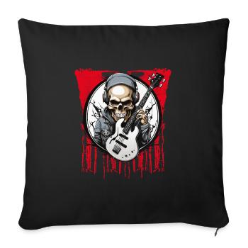 Bass until the end cool bass motif for bass fans - Sofa pillowcase 17,3'' x 17,3'' (45 x 45 cm) - black - Front