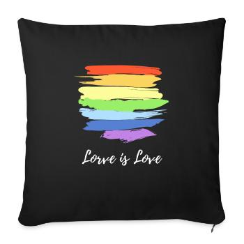 LGBT Gay Shirt Rainbow Lesbian Pride Shirts - Sofa pillowcase 17,3'' x 17,3'' (45 x 45 cm) - black - Front